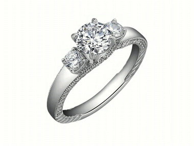 Cubic Trinity Engagement Ring