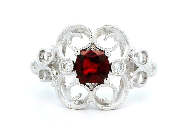 Antique Style Ruby and Diamond Ring