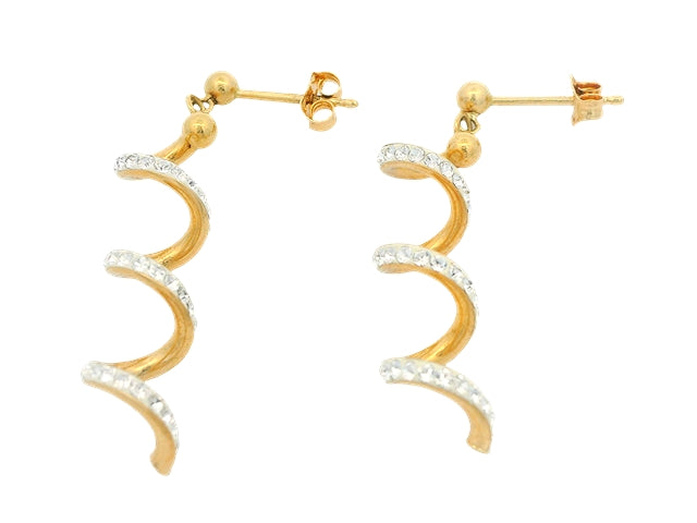 18KT Spiral Dangle Earrings
