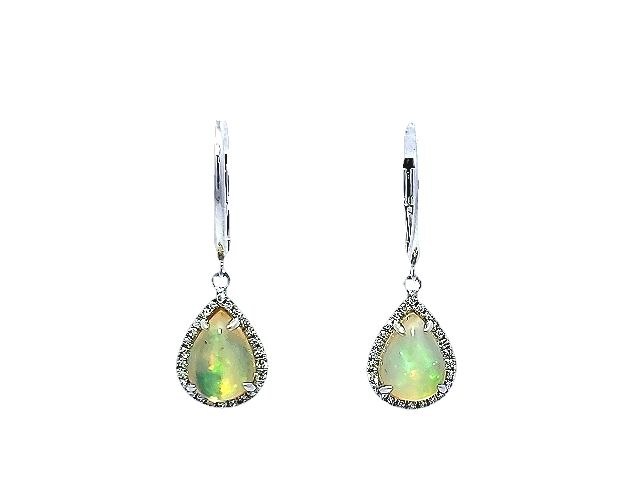 Opal & Diamond Frenchback Earrings