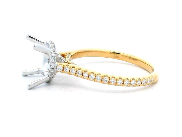 18KT Hidden Halo Engagement Mount