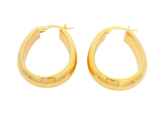 10KT Oval Hoop Earrings