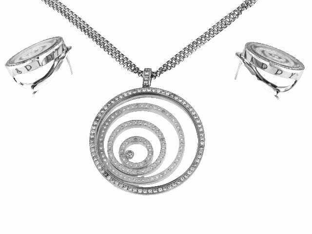 18KT Chopard Inspired Necklace & Earrings