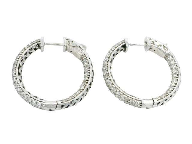 Pavee Diamond Hoops
