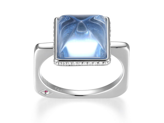 ELLE Pivot Synthetic Blue Quartz Ring