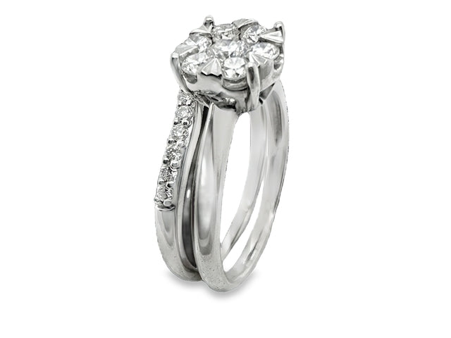 14KT Engagement Ring and Matching Band
