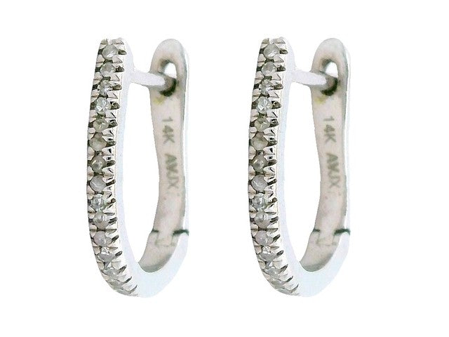 14KT Diamond Hoops