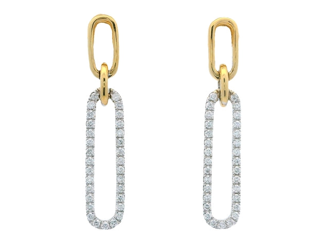 Diamond Set Paperclip Earrings