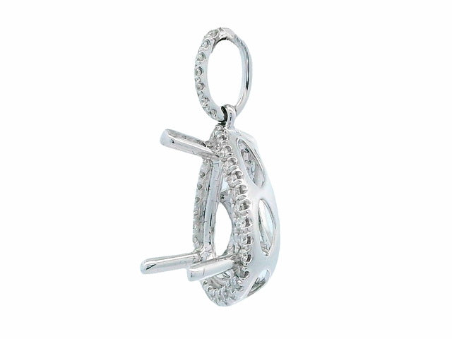 White Gold Pear Pendant Mount