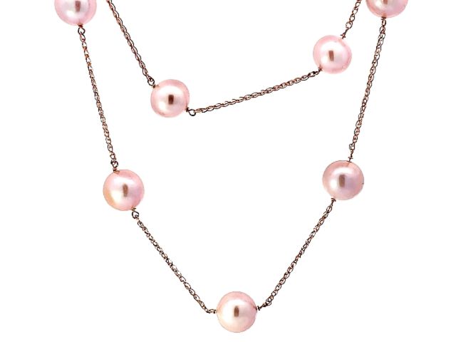 Pink Pearl Tin Cup Necklace