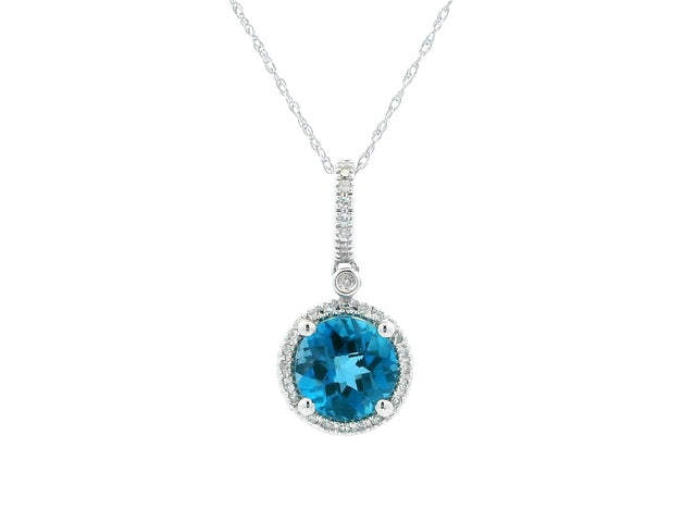Blue Topz & Diamond Pendant
