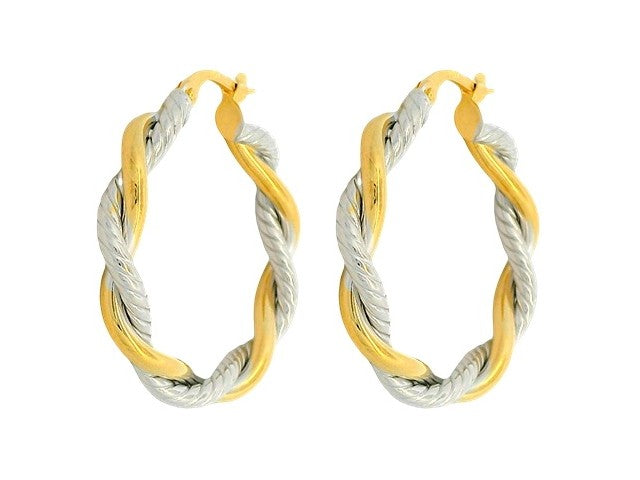10KT Twist Design Hoops