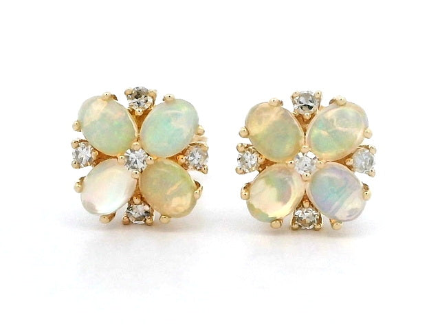 Opal & Diamond Earrings