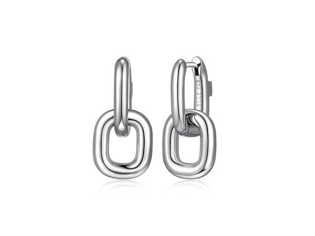 ELLE Silver Simpatico Huggies Earrings
