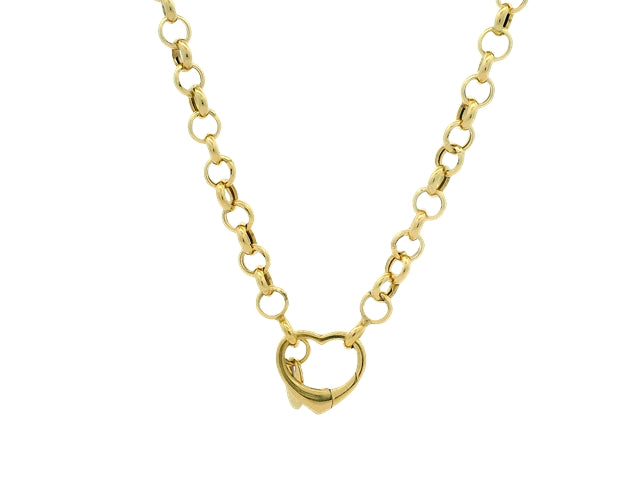 10KT Cable chain with a Heart Shaped Clasp