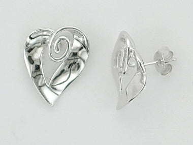 ELLE Silver Heart Stud Earrings
