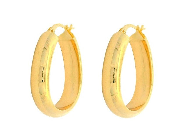 10KT Oval Hoop Earrings