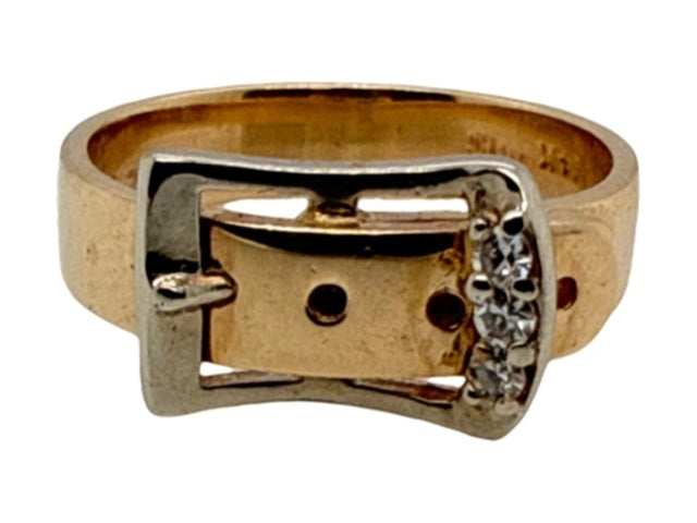14kt Yellow Gold Belt Buckle Ring