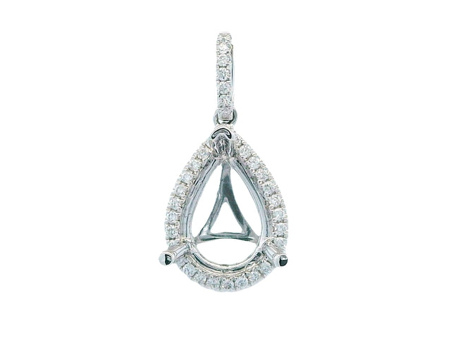 White Gold Pear Pendant Mount