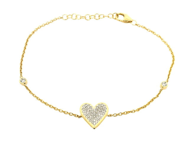 14KT Heart Bracelet with Diamonds