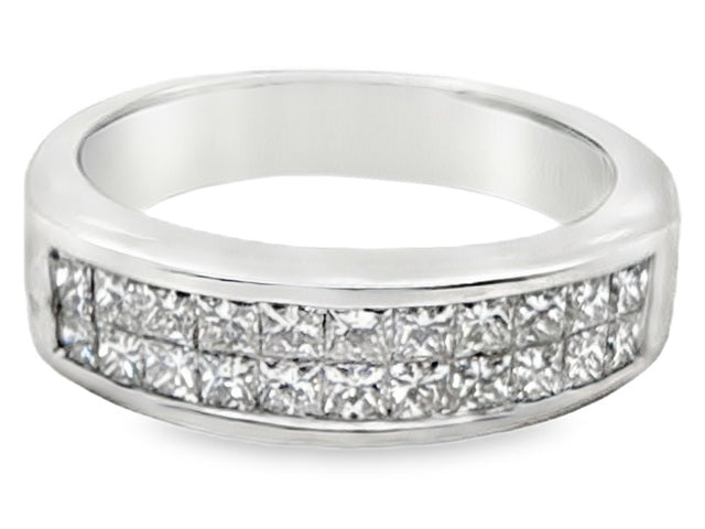 18kt White Gold 0.75ct Natural Diamond Double-Row Band