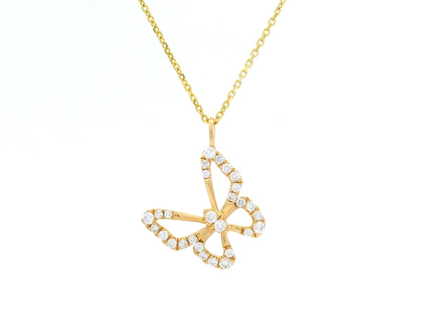 18KT Diamond Butterfly Necklace