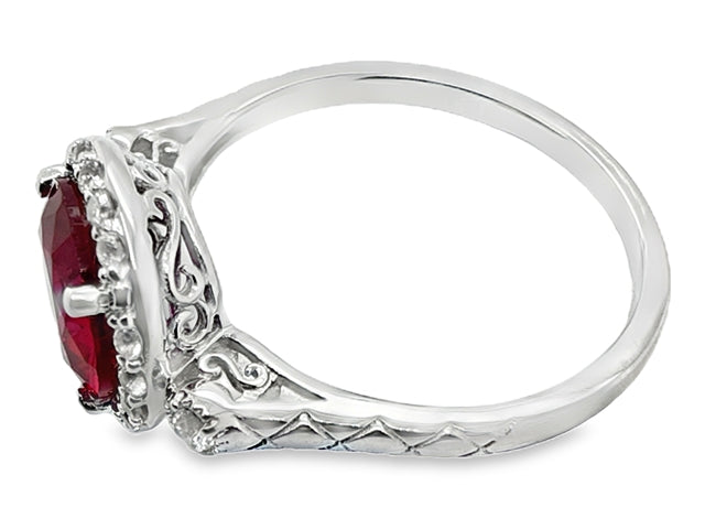 Lab Created Ruby and Cubic Ring