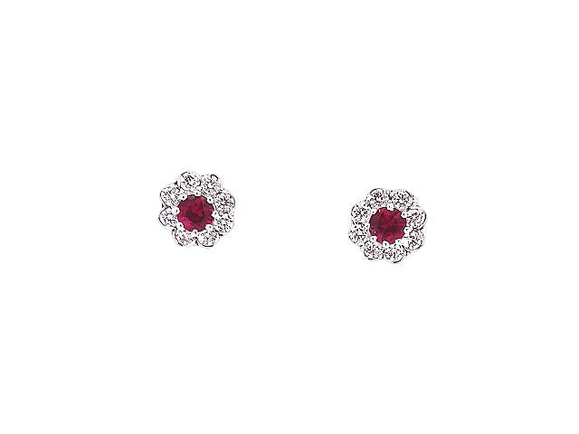18kt Ruby Diamond Earrings