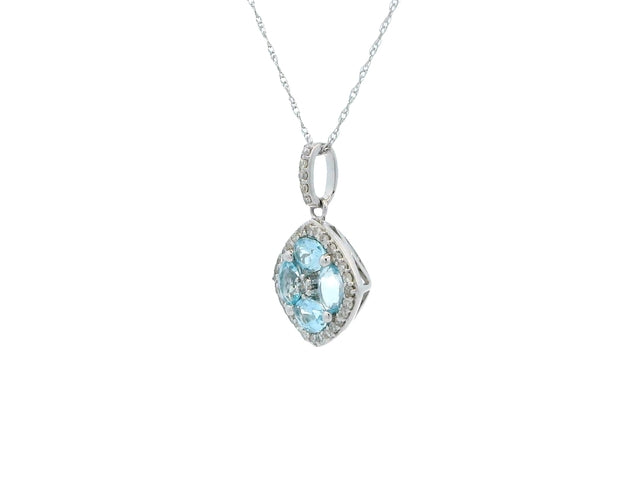 Aquamarine & Diamond Pendant