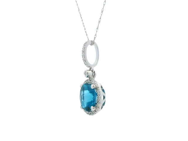 Blue Topz & Diamond Pendant