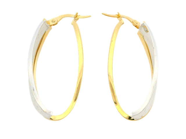 10KT Two Tone Hoop Earrings