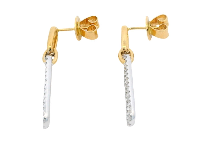 Diamond Set Paperclip Earrings