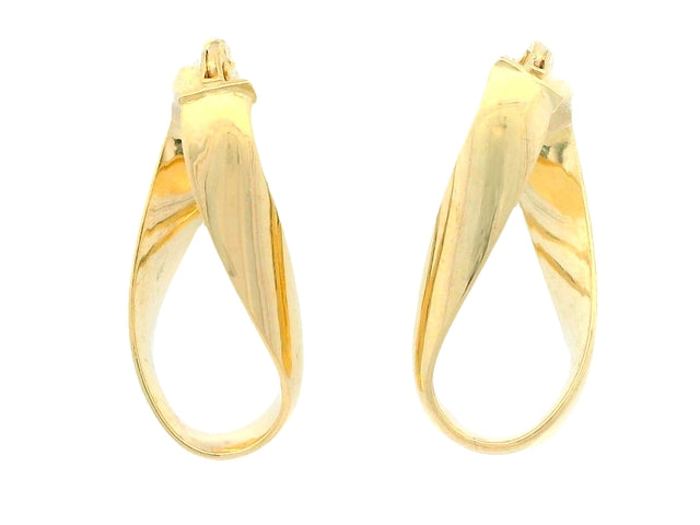 10KT Oval Twist Hoops