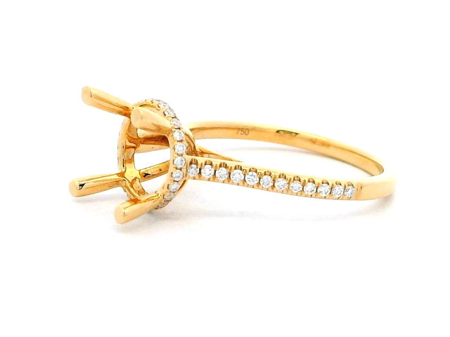 18KT Hidden Halo Engagement Mount