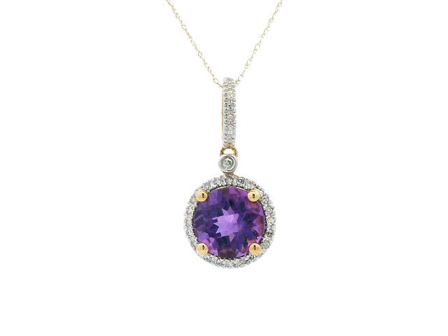 Amethyst & Diamond Necklace