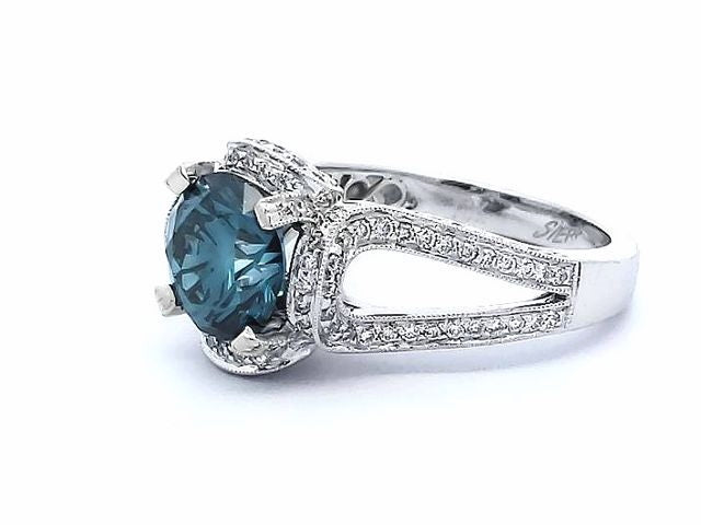 2.28 ct Blue Diamond Ring