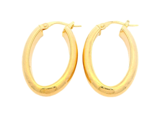 10KT Oval Hoop Earrings