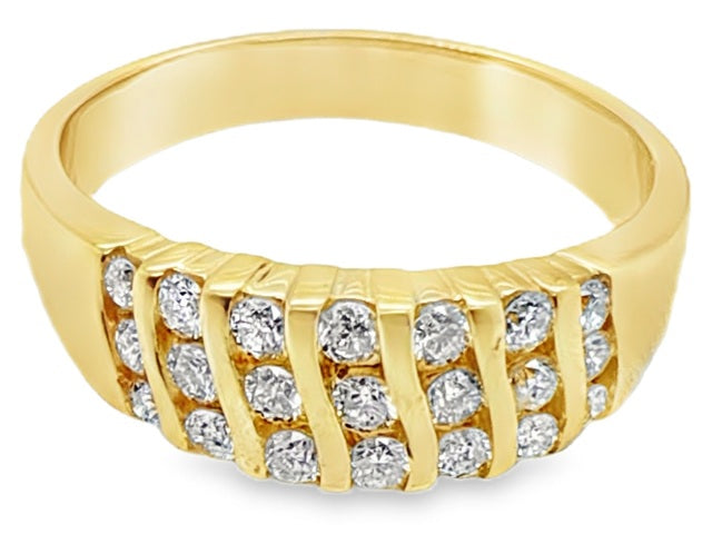 Three-Row Bar-Set Dress Ring