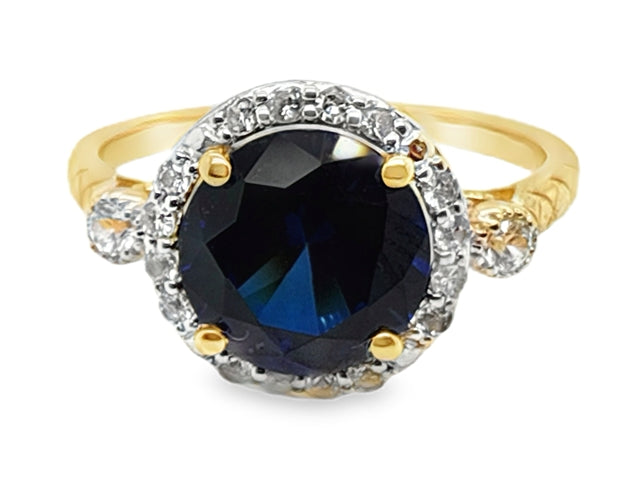 Lab Created Ruby and Cubic Ring
