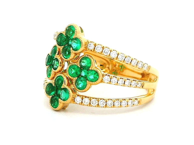 Fancy Emerald & Diamond Ring