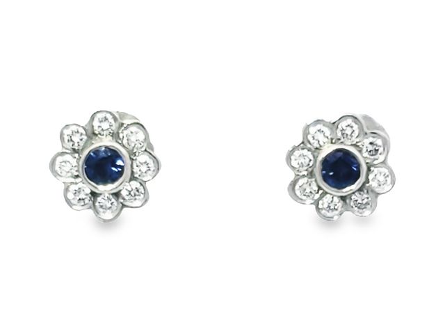 14kw Sapphire & Diamond Earrings