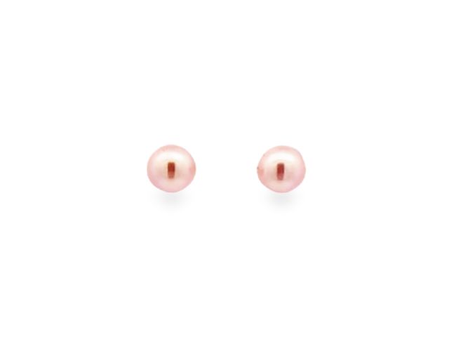Peach Pink Pearl Earrings