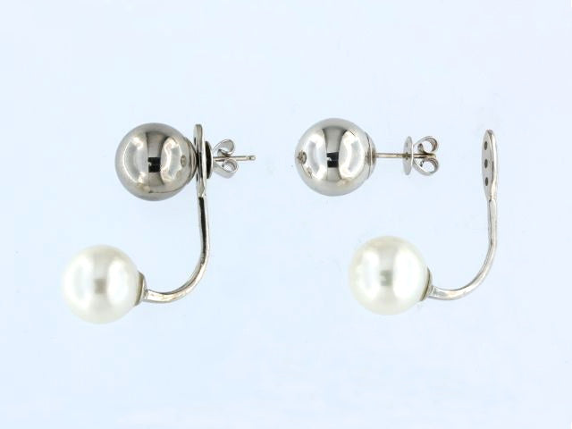 Ball Earrings with Pearl Enhancer
