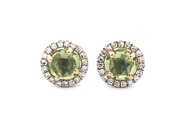 Peridot & Diamond Earrings