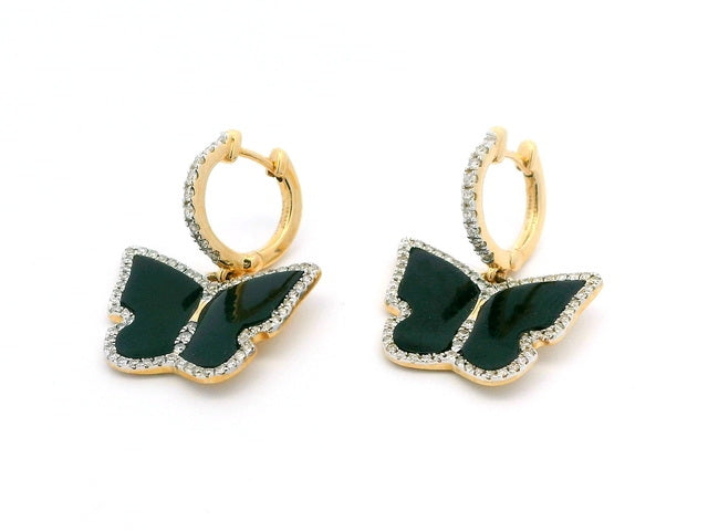Black Onyx Butterfly Earrings with Diamonds