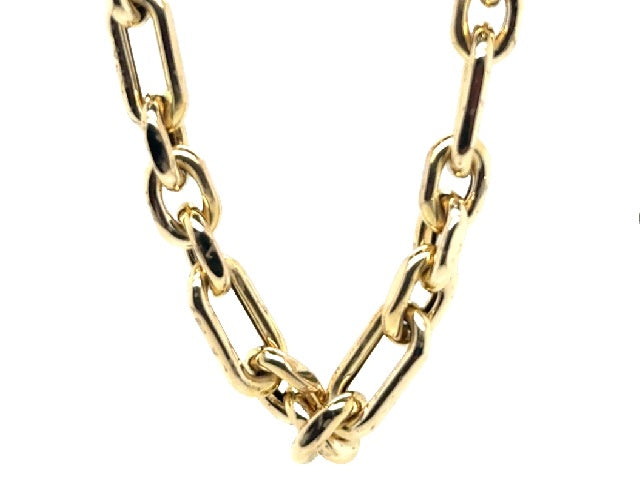 14K Yellow Gold Hollow Link Chain