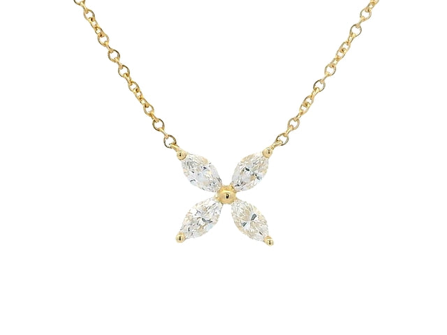 18KT Diamond Petals Necklace