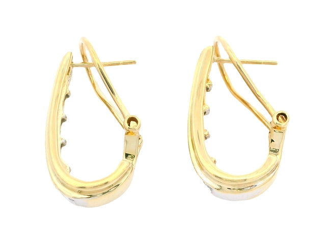 10KT Diamond Omegaback Earrings