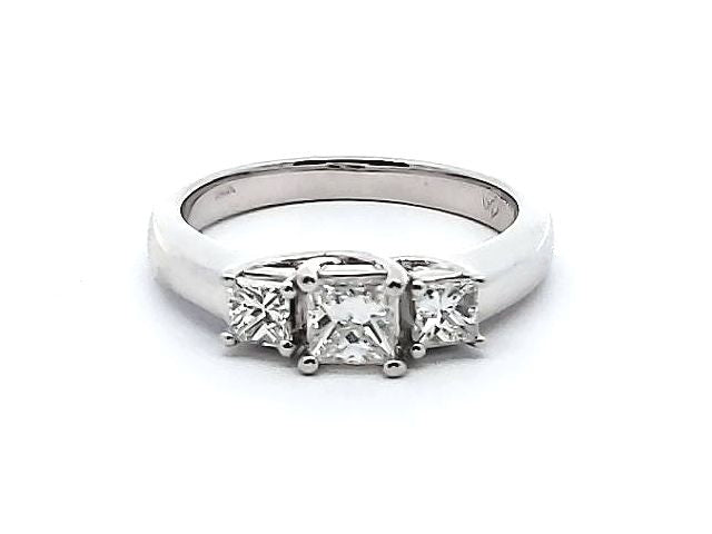 0.81 ctw Princess Trinity Ring