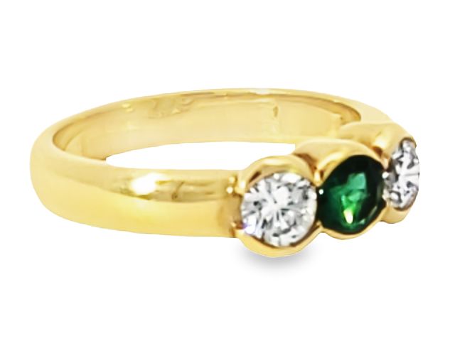 Emerald & Diamond Trinity Ring